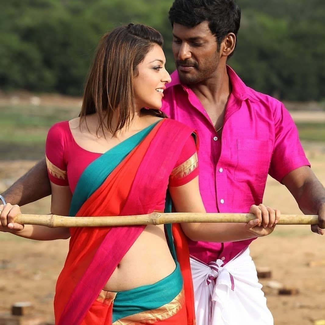Kajal Aggarwal Sexy In Saree With Vishal