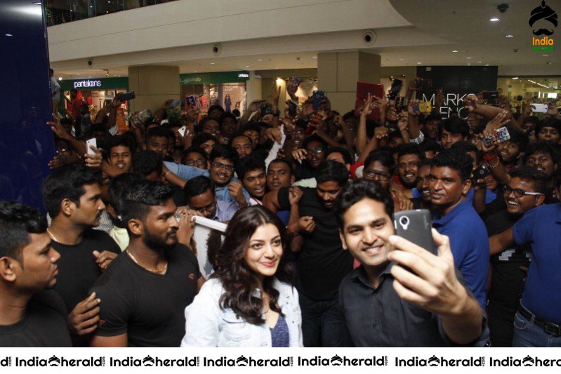 Kajal Aggarwal shows her Slender Thighs at GAP Store opening