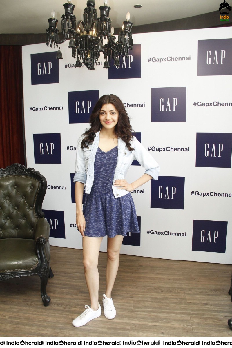 Kajal Aggarwal shows her Slender Thighs at GAP Store opening