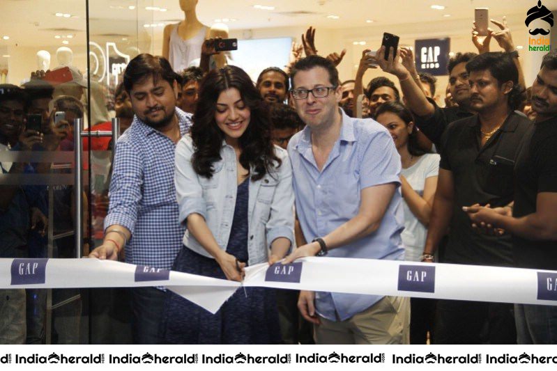 Kajal Aggarwal shows her Slender Thighs at GAP Store opening