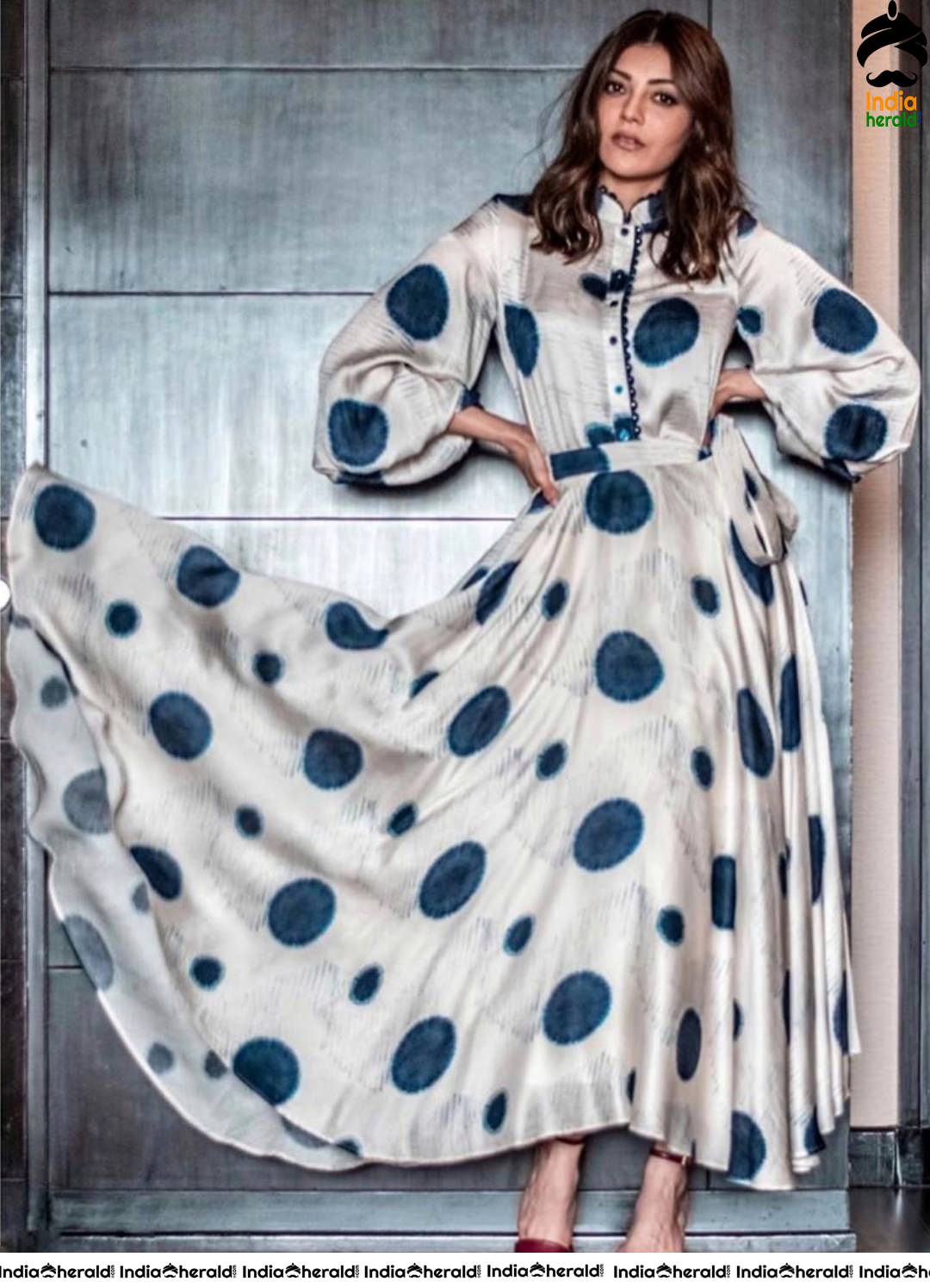 Kajal Aggarwal Spotted in Polka Dotted Frock