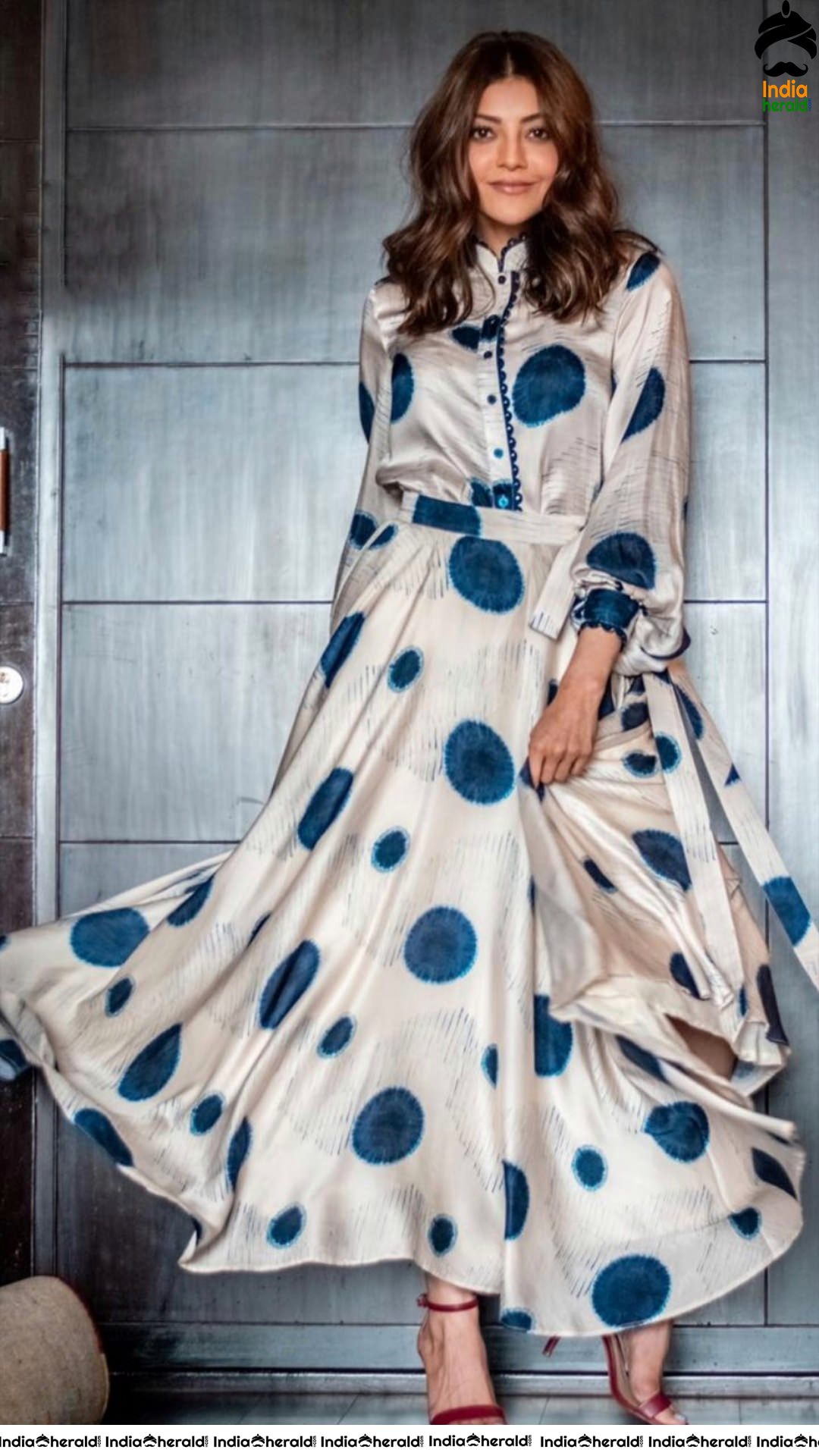 Kajal Aggarwal Spotted in Polka Dotted Frock