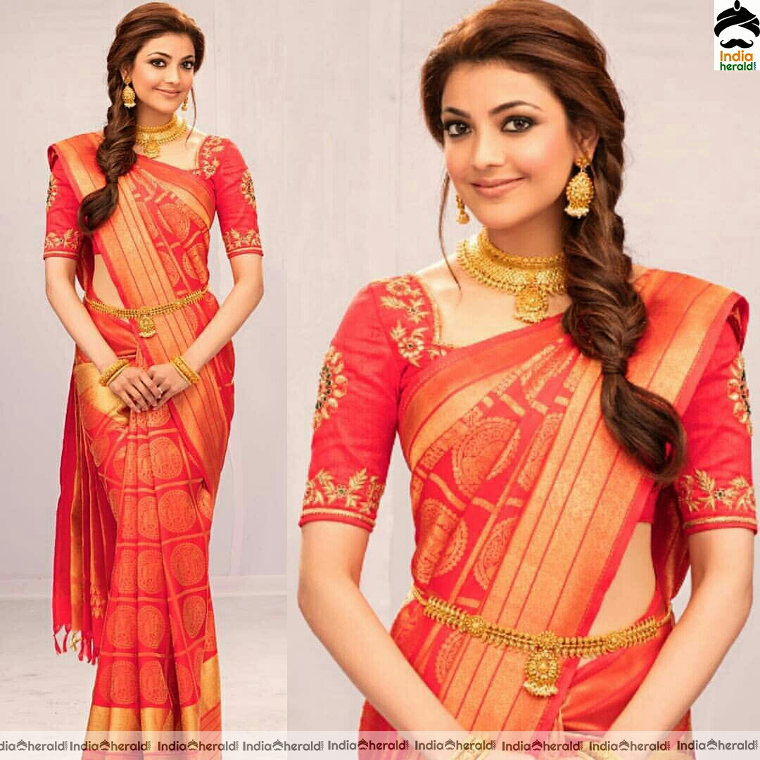 Kajal Aggarwal Traditional Saree Stills