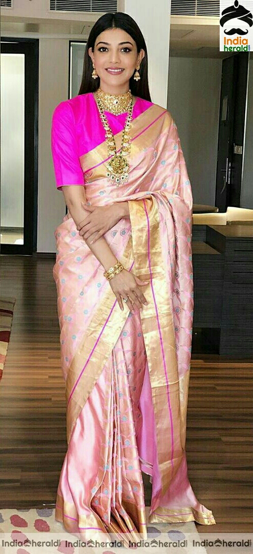 Kajal Aggarwal Traditional Saree Stills