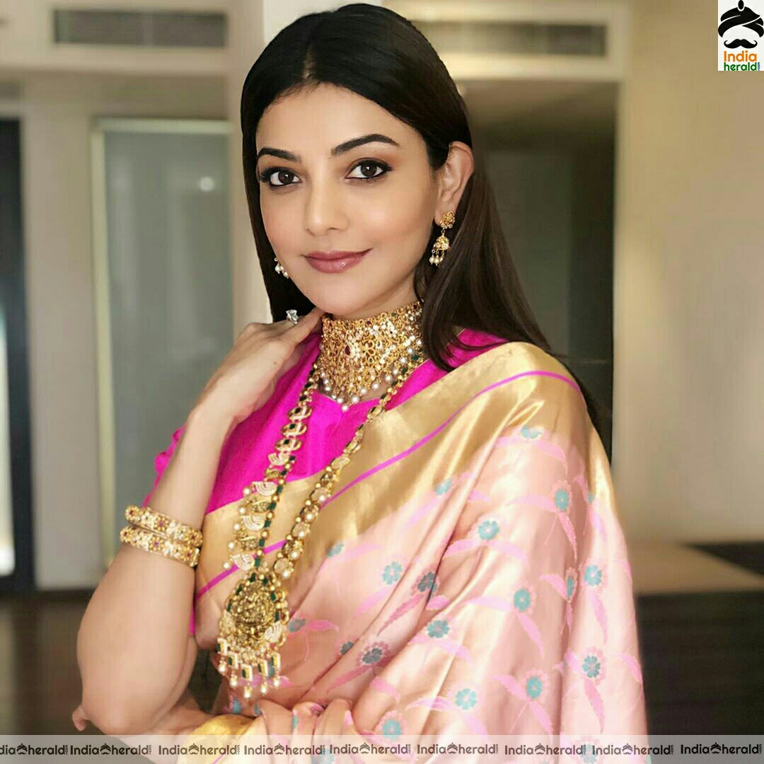 Kajal Aggarwal Traditional Saree Stills