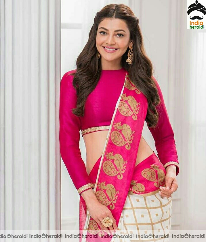 Kajal Aggarwal Traditional Saree Stills