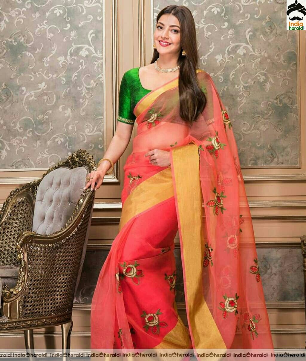 Kajal Aggarwal Traditional Saree Stills