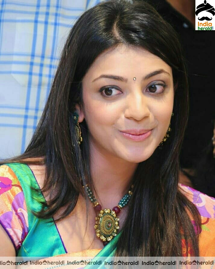 Kajal Looking Elegant In Saree During Shop Opening
