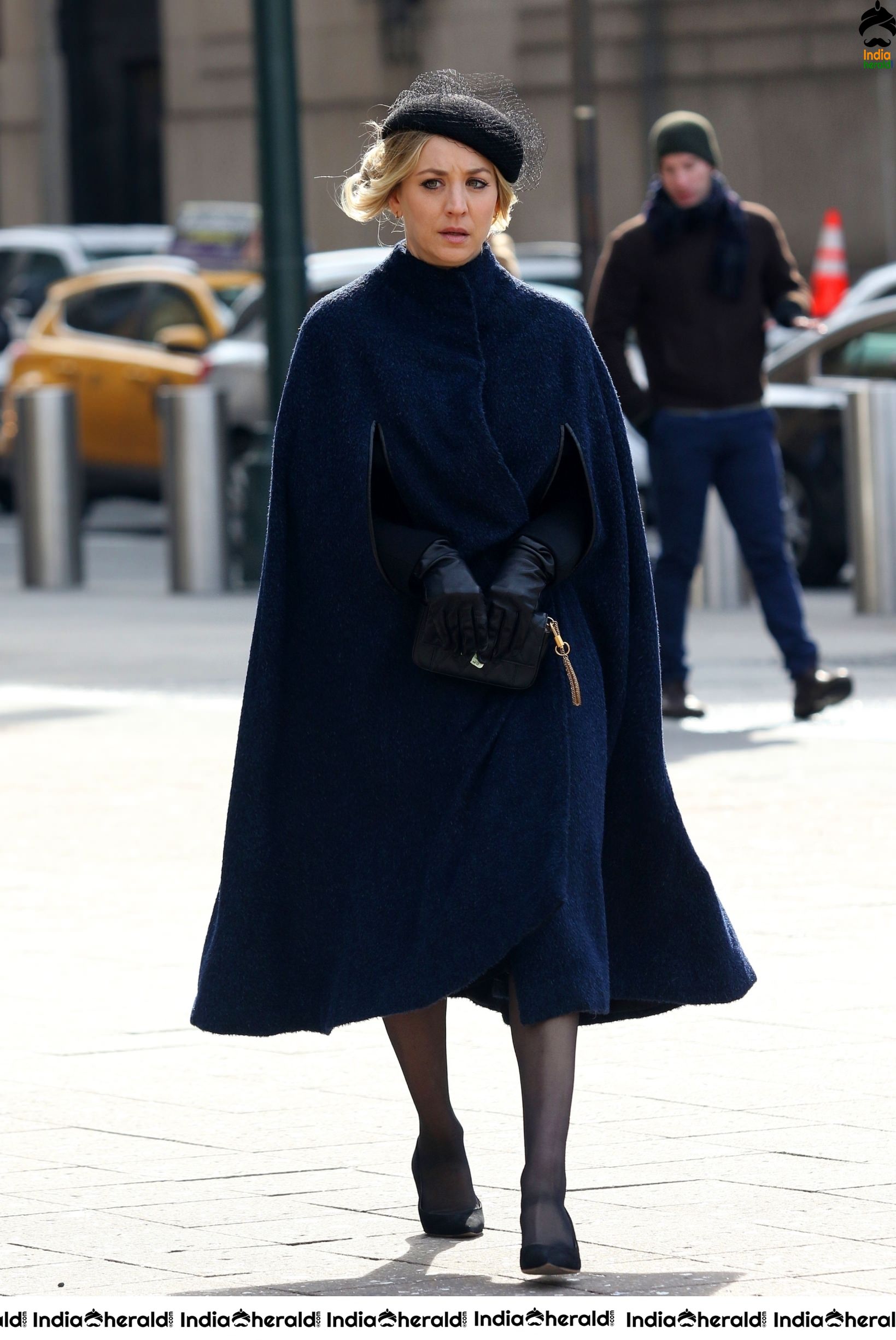 Kaley Cuoco spotted fliming of The Flight Attendant in NYC