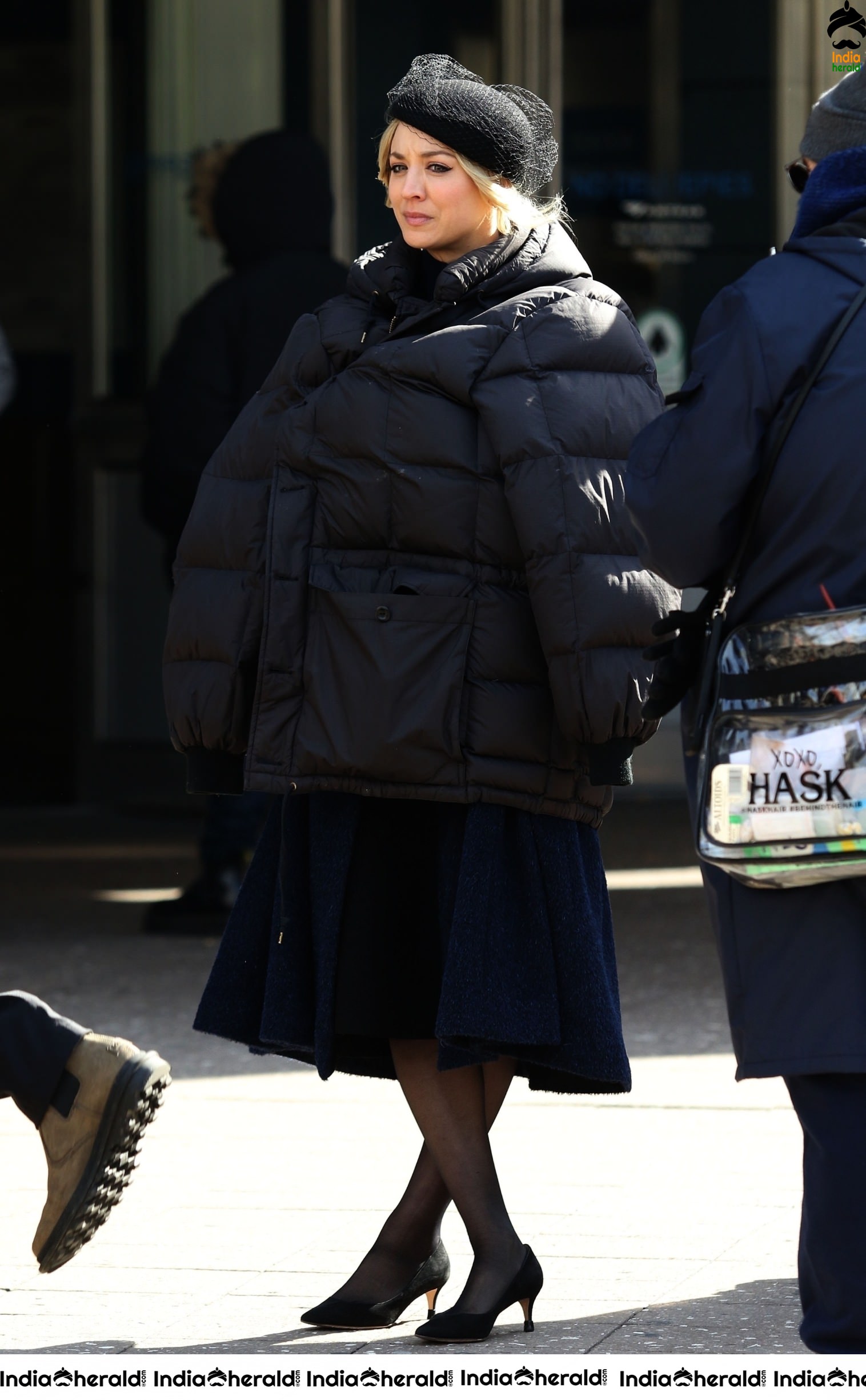 Kaley Cuoco spotted fliming of The Flight Attendant in NYC