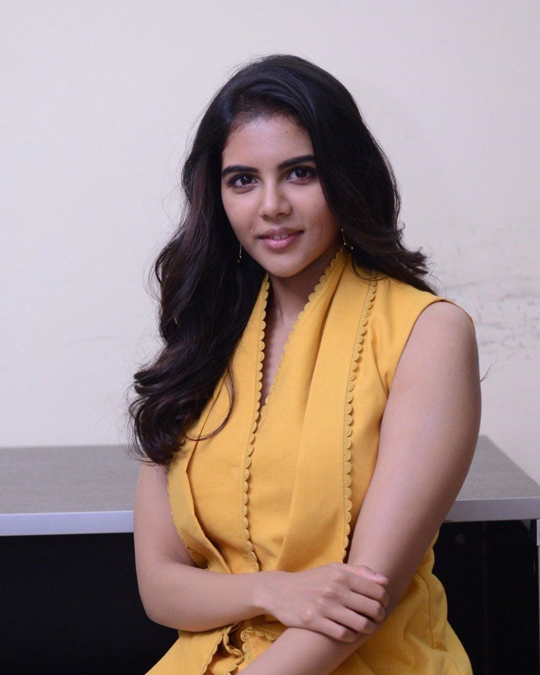 Kalyani Priyadarshan Cute Yellow Dress Photo Shoot Stills