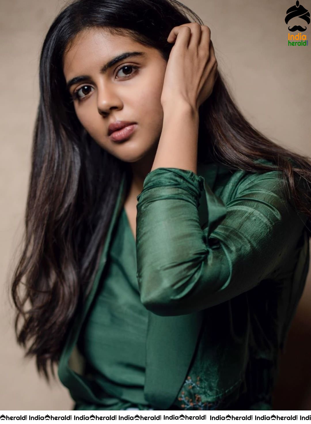 Kalyani Priyadarshan from the promotions of her debut Tamil flick Hero