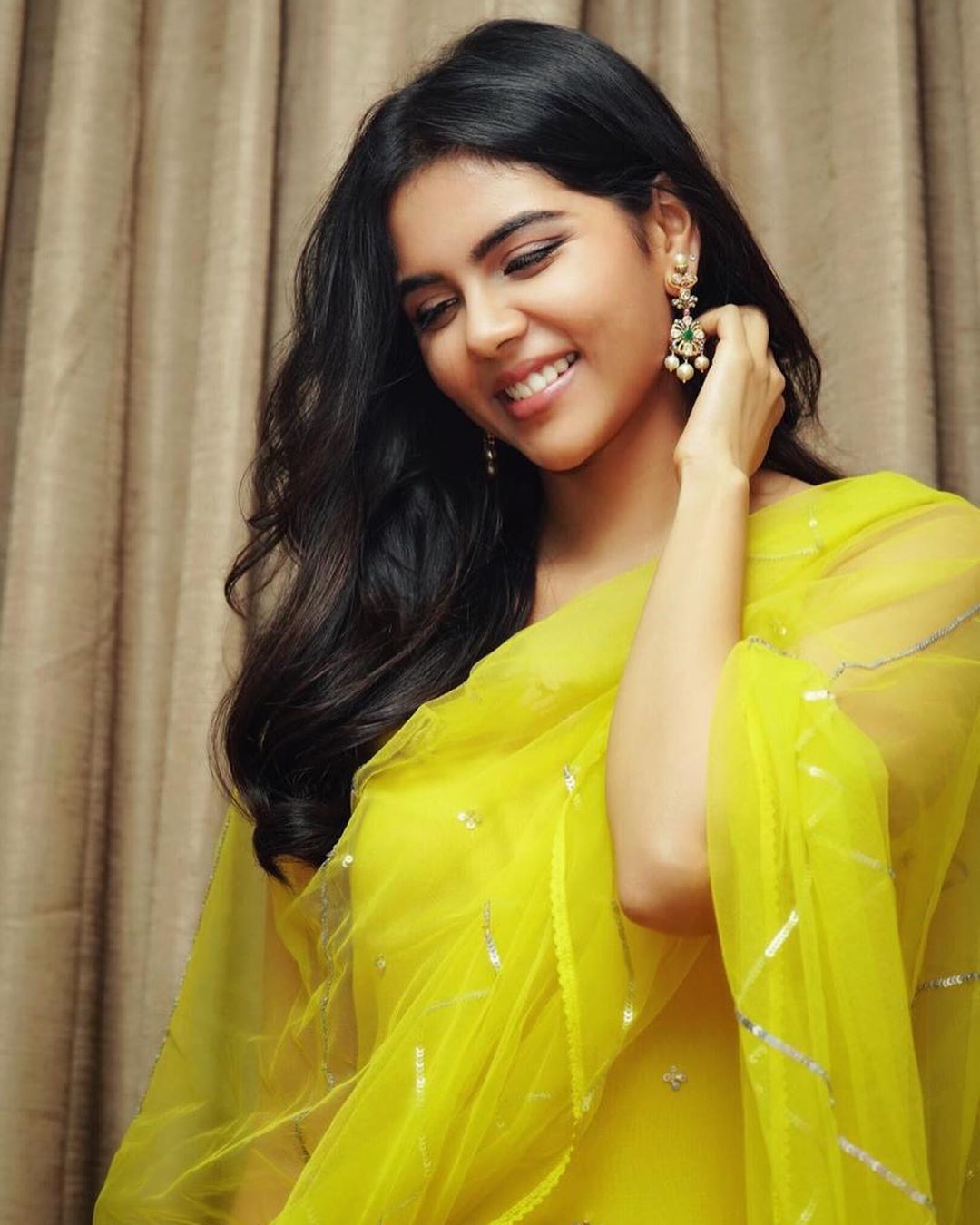 Kalyani Priyadarshan Looking Too Pretty In A Bright Yellow Dress