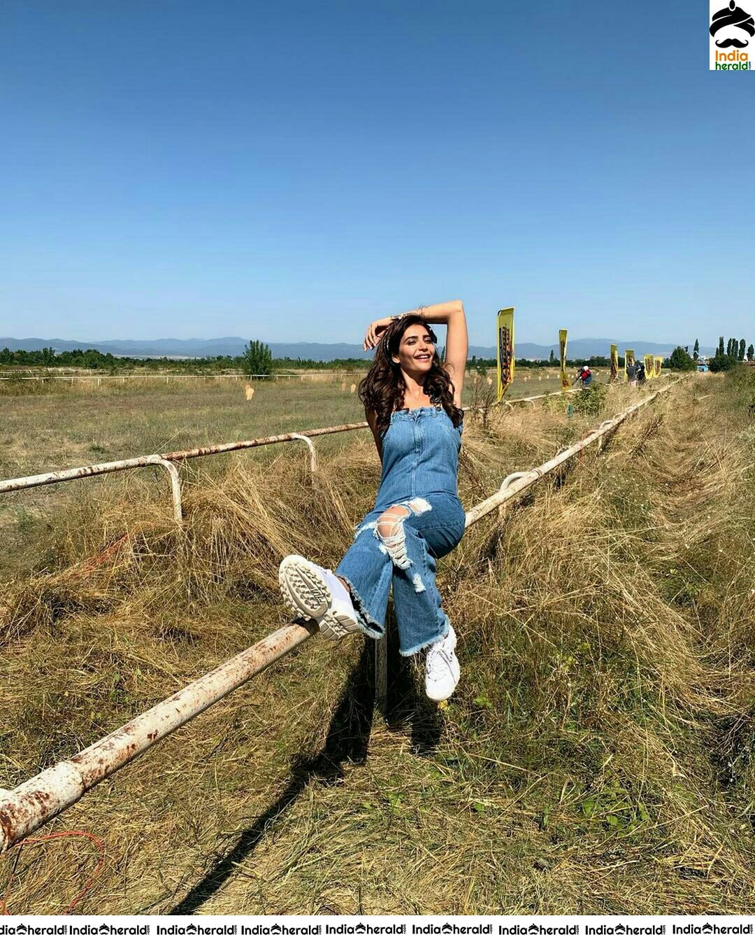 Karishma Tanna Blue Sleeveless Dress Photo Stills