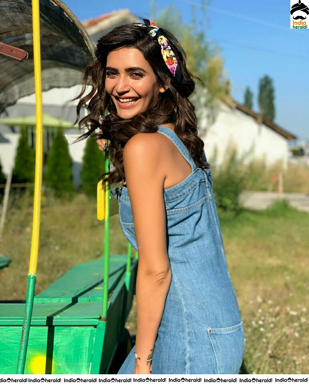 Karishma Tanna Blue Sleeveless Dress Photo Stills
