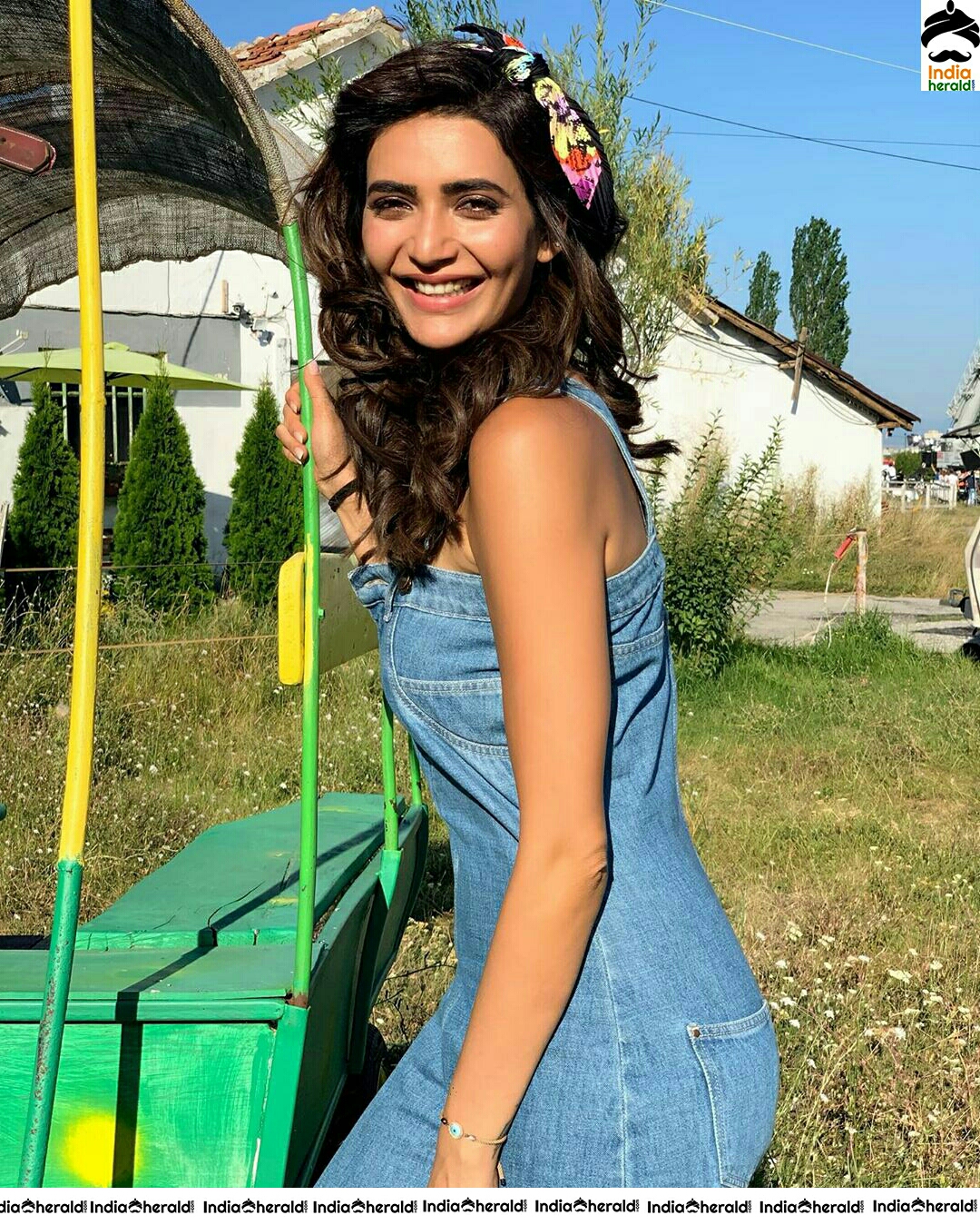 Karishma Tanna Blue Sleeveless Dress Photo Stills