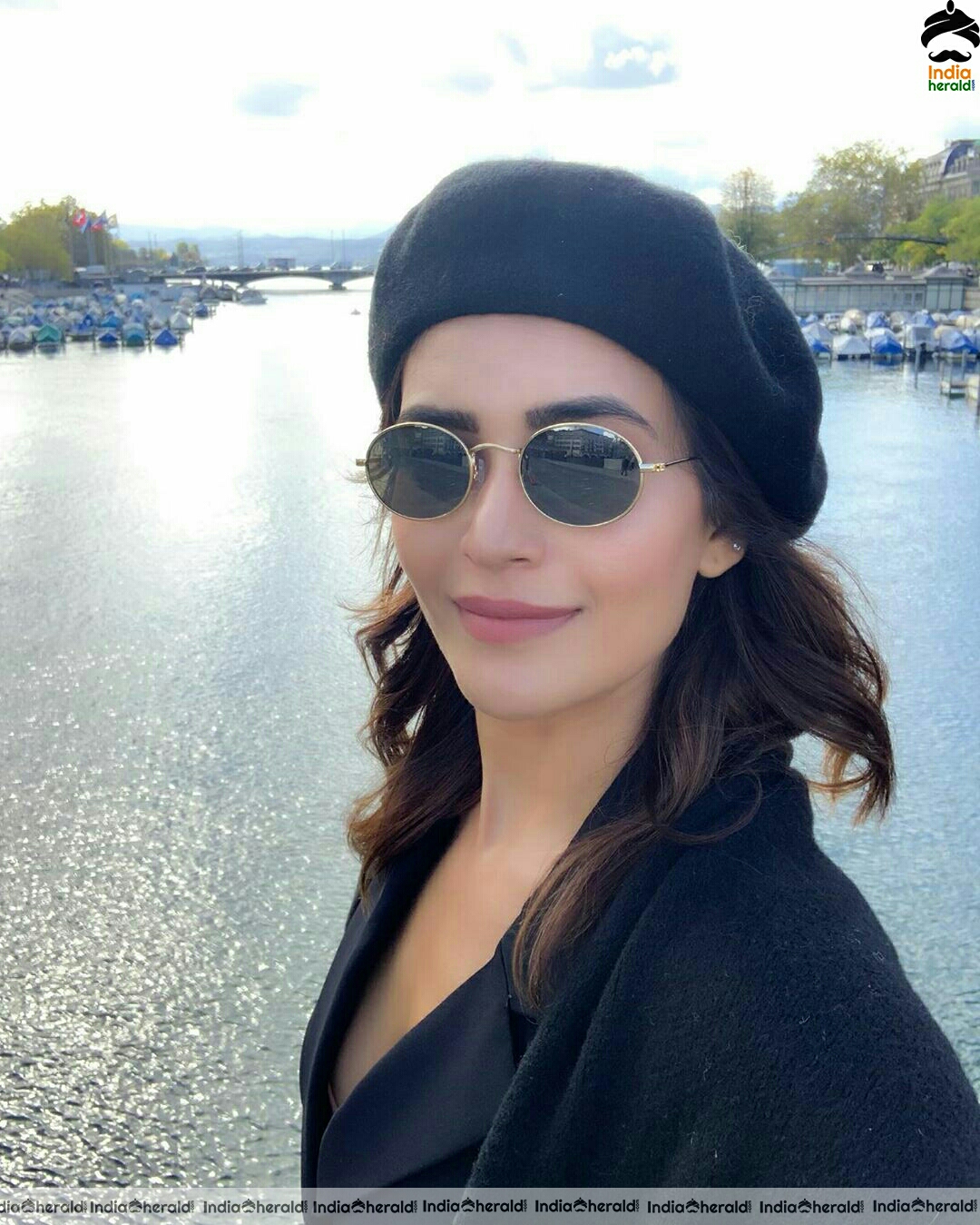 Karishma Tanna Cute Black Dress stills