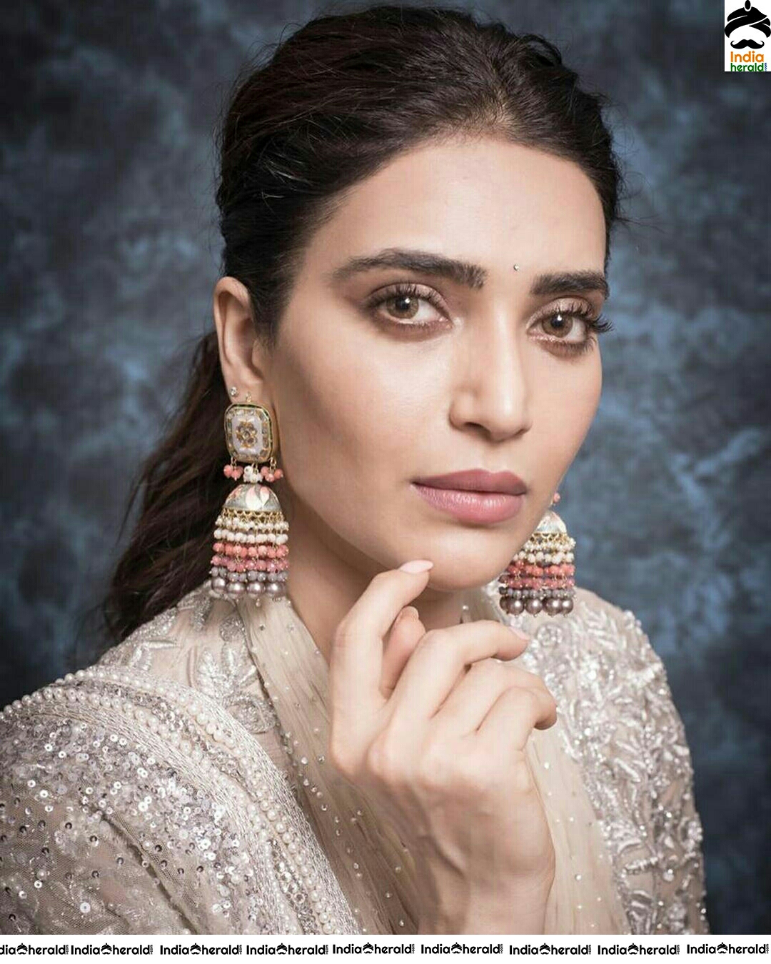 Karishma Tanna Like A Gold In Gold Colour Glitter Dress