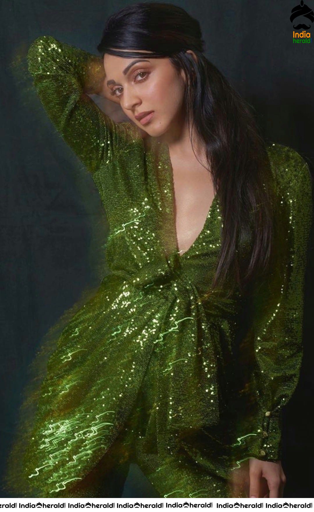 Kiara Advani Hot in Green Attire from the promotions of her next release Good Newwz