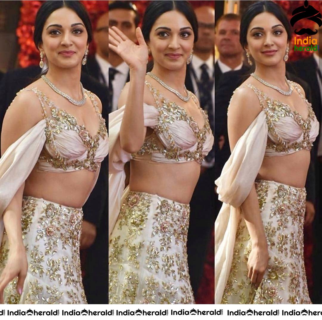 Kiara Advani Shows Her Fleshy Belly And Sexy Assets At A Wedding Set 2