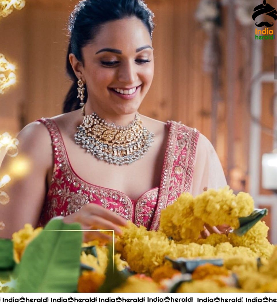 Kiara Advani Shows her Hot Midriff and Tempting Cleavage in Pink Choli Photoshoot