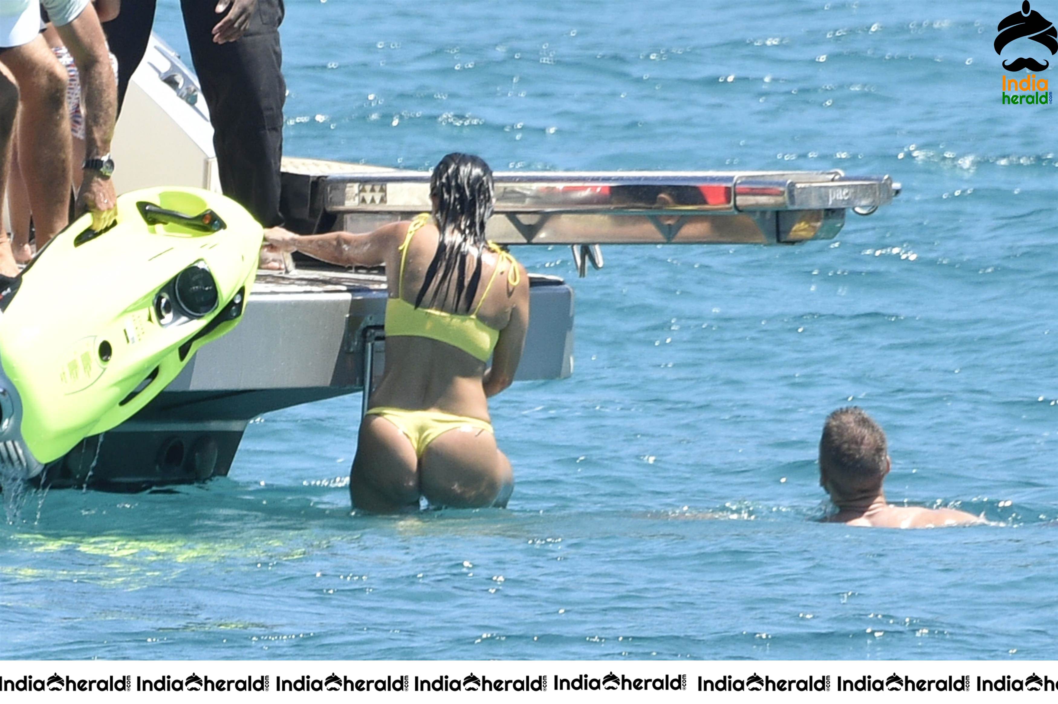 Kourtney Kardashian In A Bikini On A Yacht in Corsica Set 1