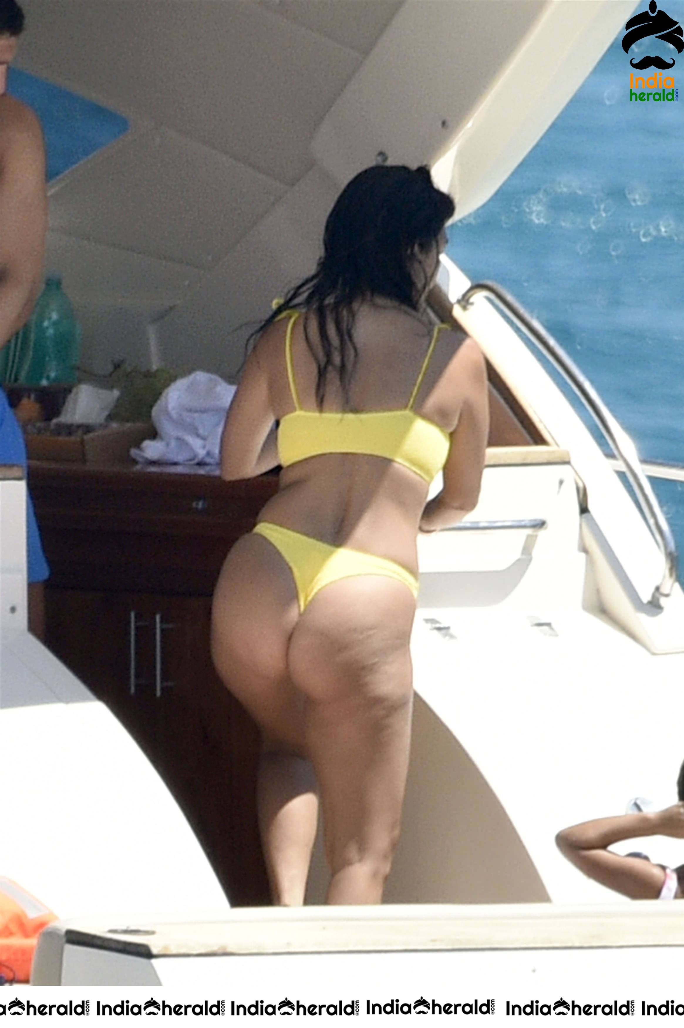 Kourtney Kardashian In A Bikini On A Yacht in Corsica Set 1