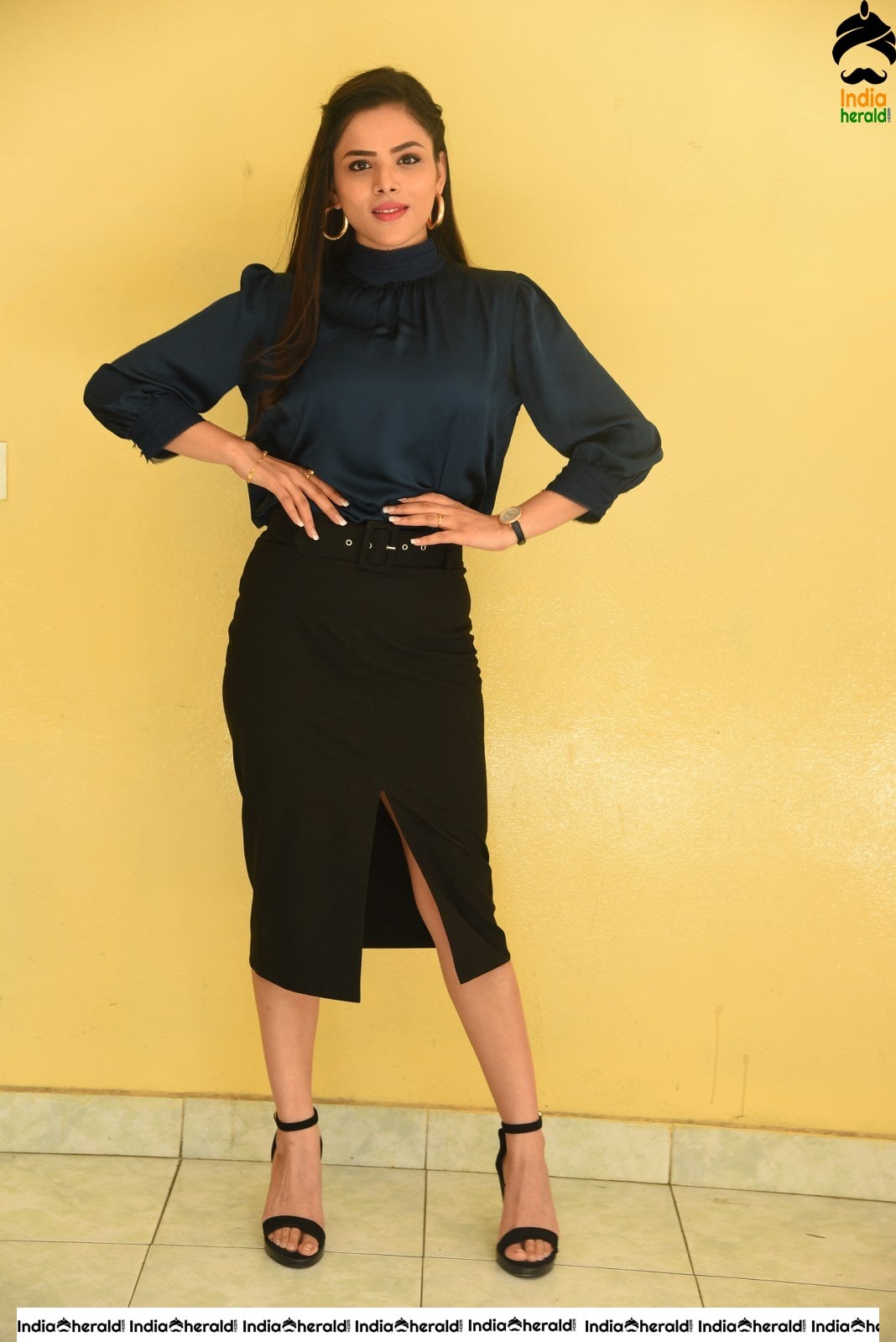 Kriti Garg Photoshoot in Thigh Slit Cut Dress