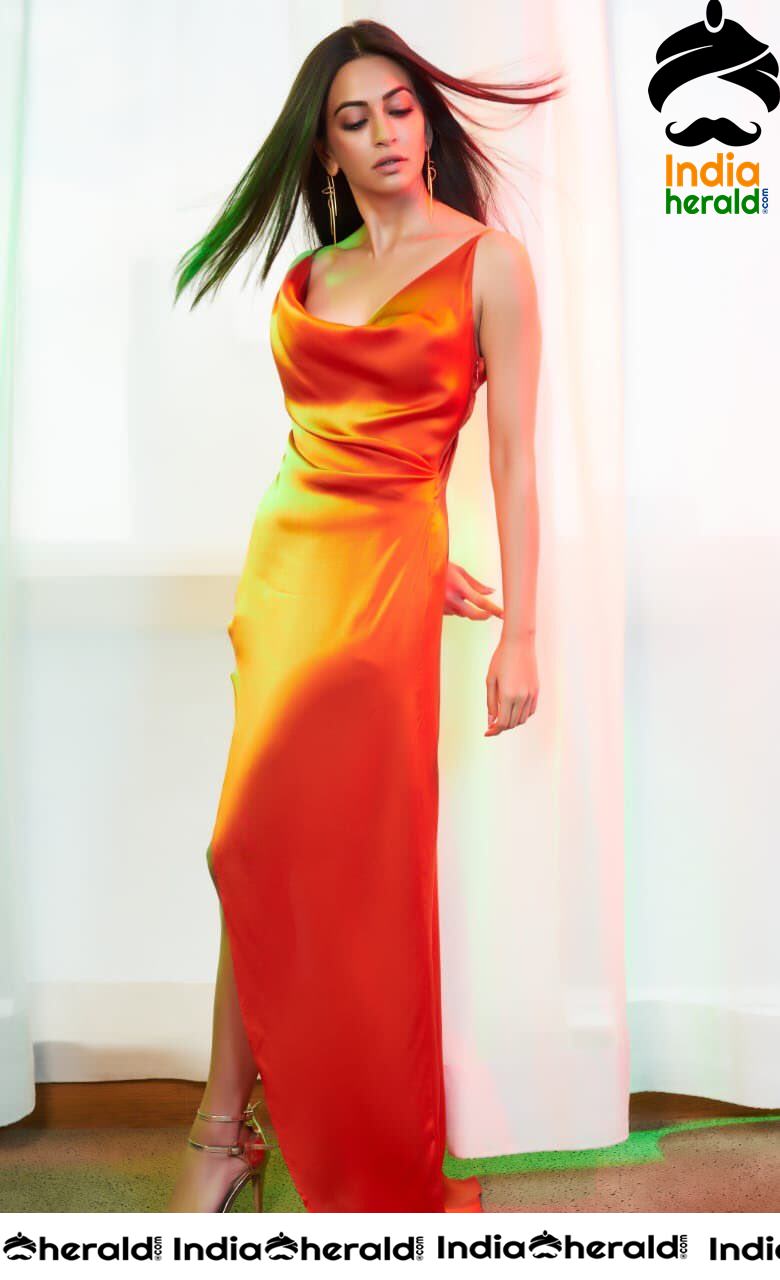 Kriti Kharbanda Dazzling in Orange Shades