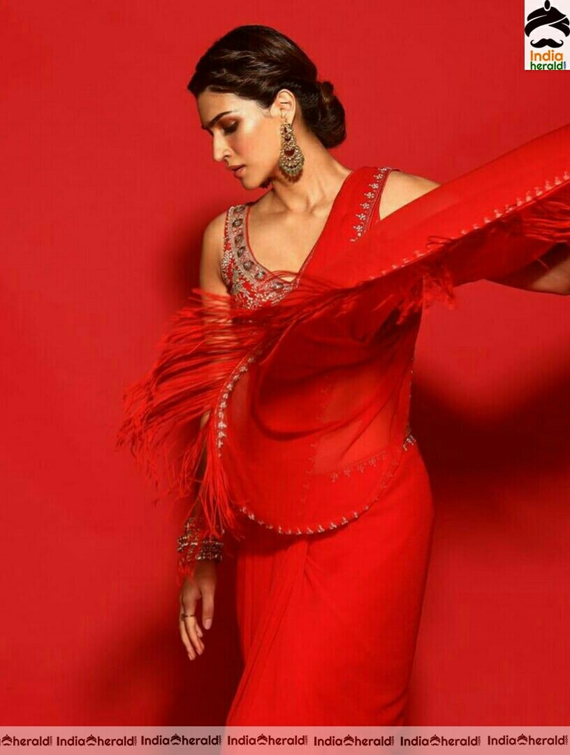 Kriti Sanon Latest Red And Blue Dress Stills