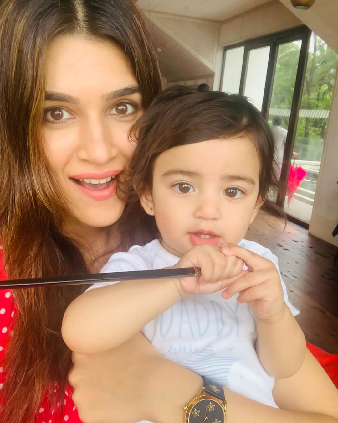 Kriti Sanon With A Cute Little Papa