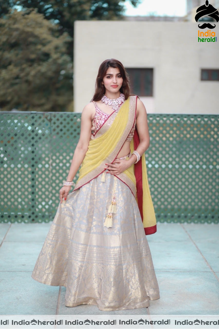 Latest Photoshoot of Sai Dhanshika in Half Saree