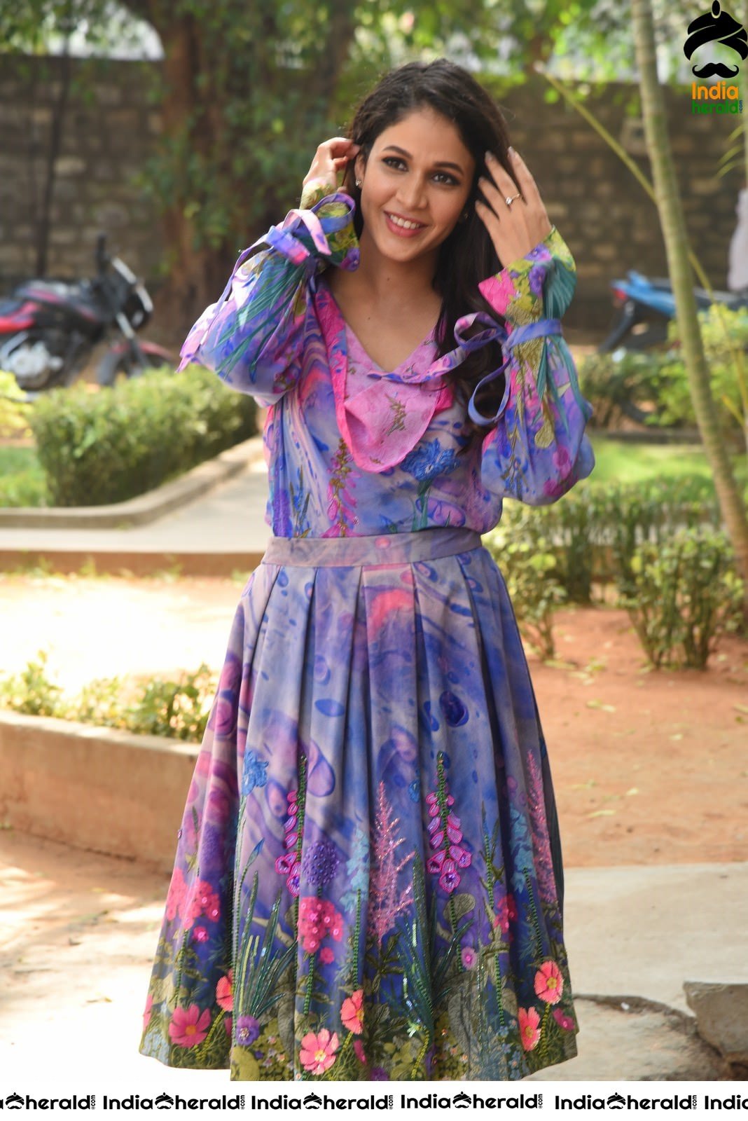 Lavanya Tripathi Luring in Lavender Sexy Frock Set 1