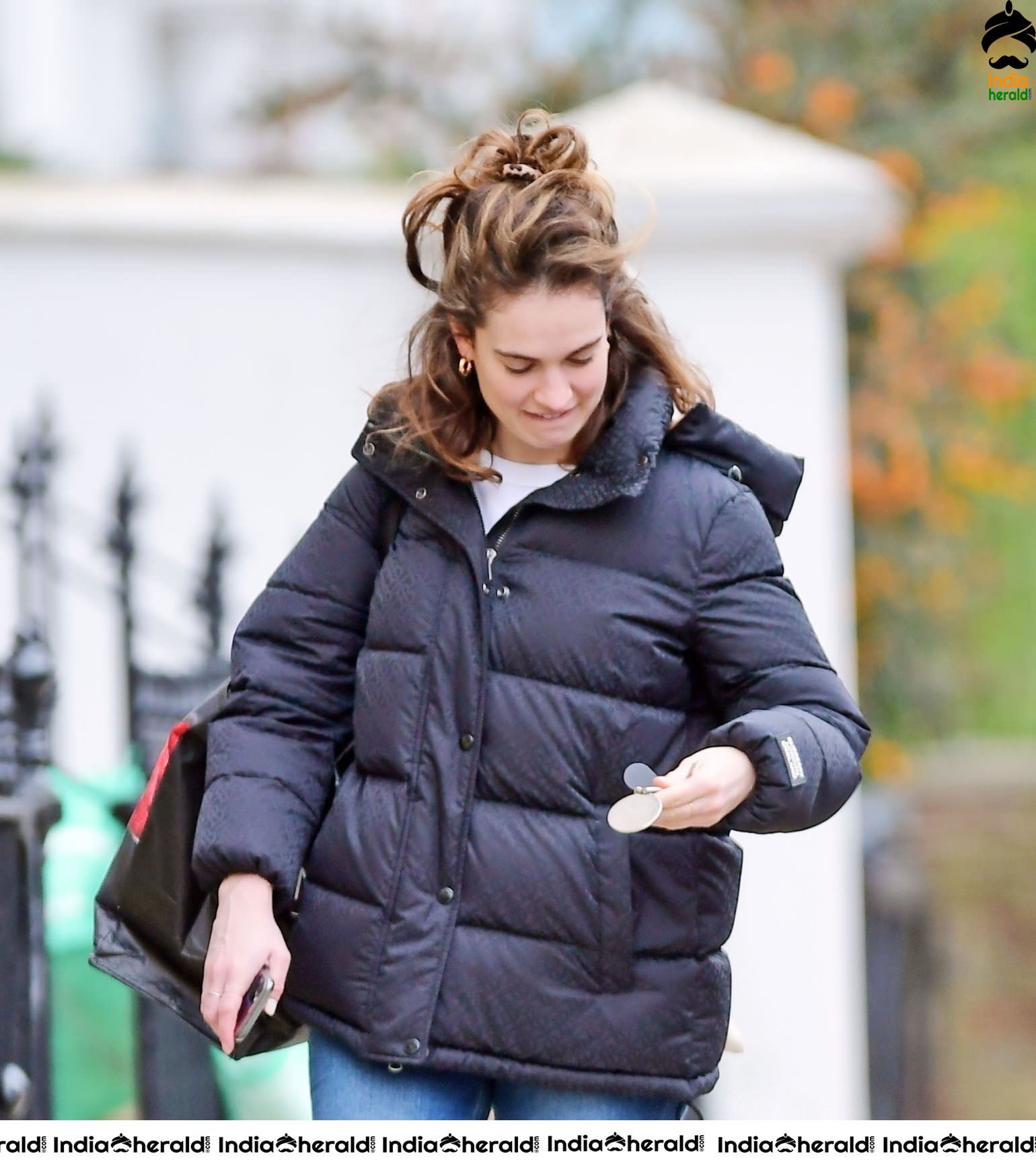 Lily James caught by Paparazzi as she was out in London