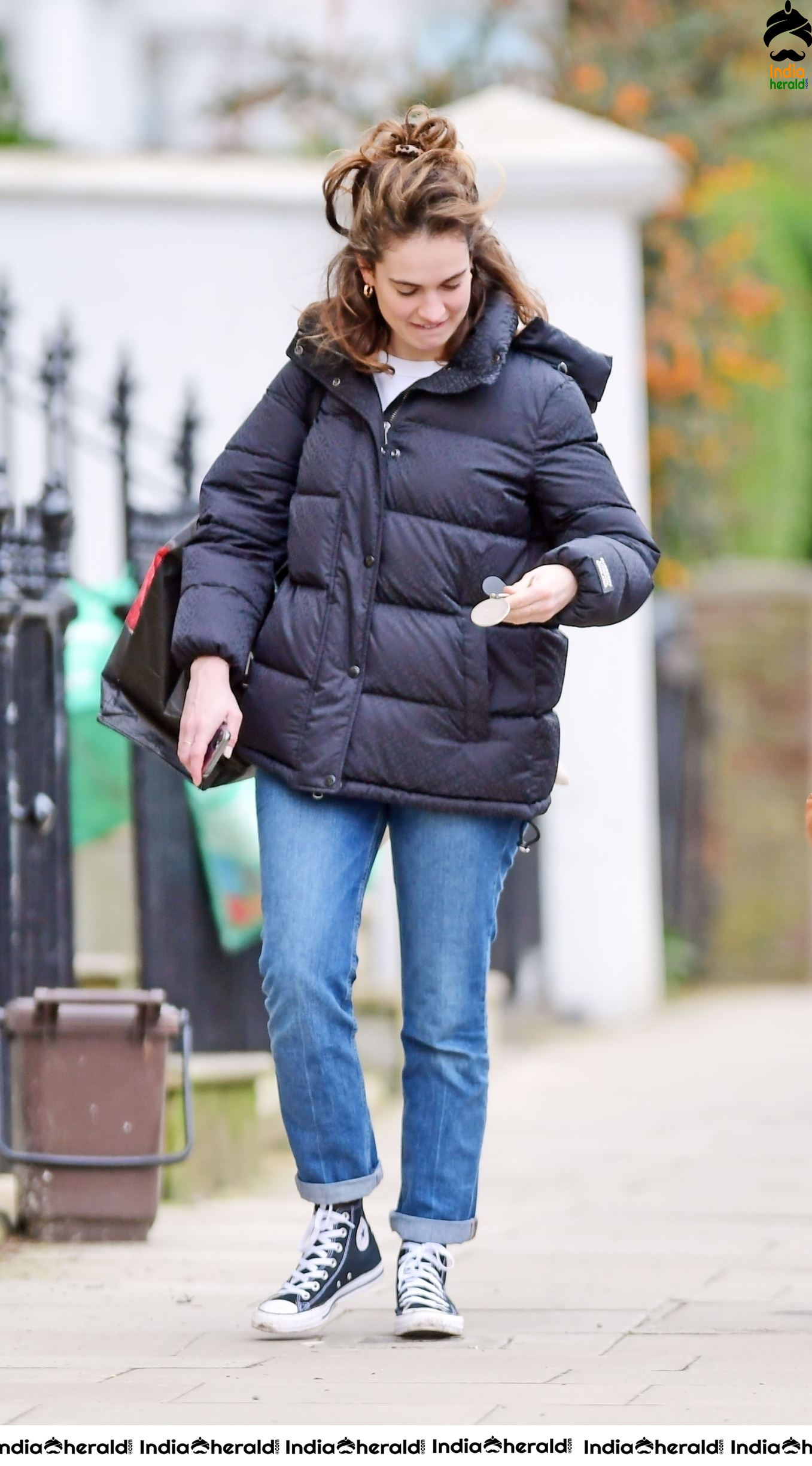 Lily James caught by Paparazzi as she was out in London