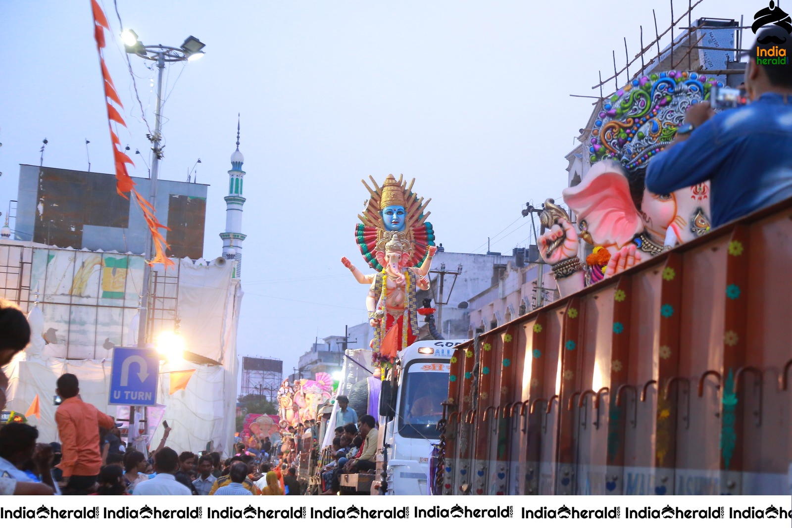 Lord Ganesha Immersion At Hyderabad Set 6