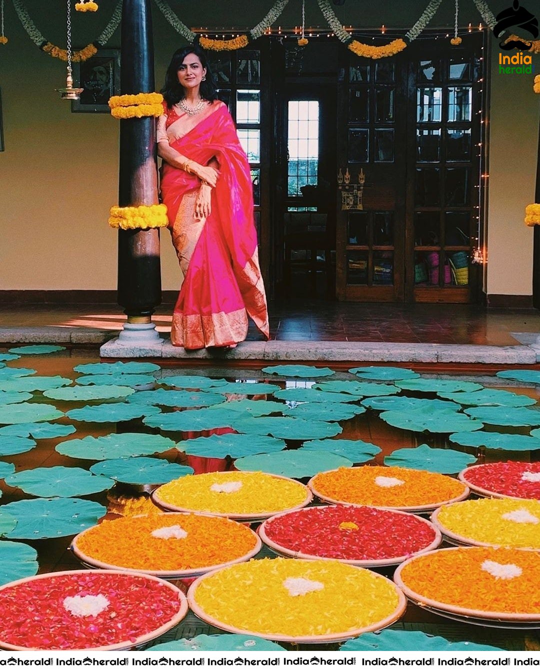 Lovely Clicks of Shraddha Srinath in Pink Kanchivaram Saree