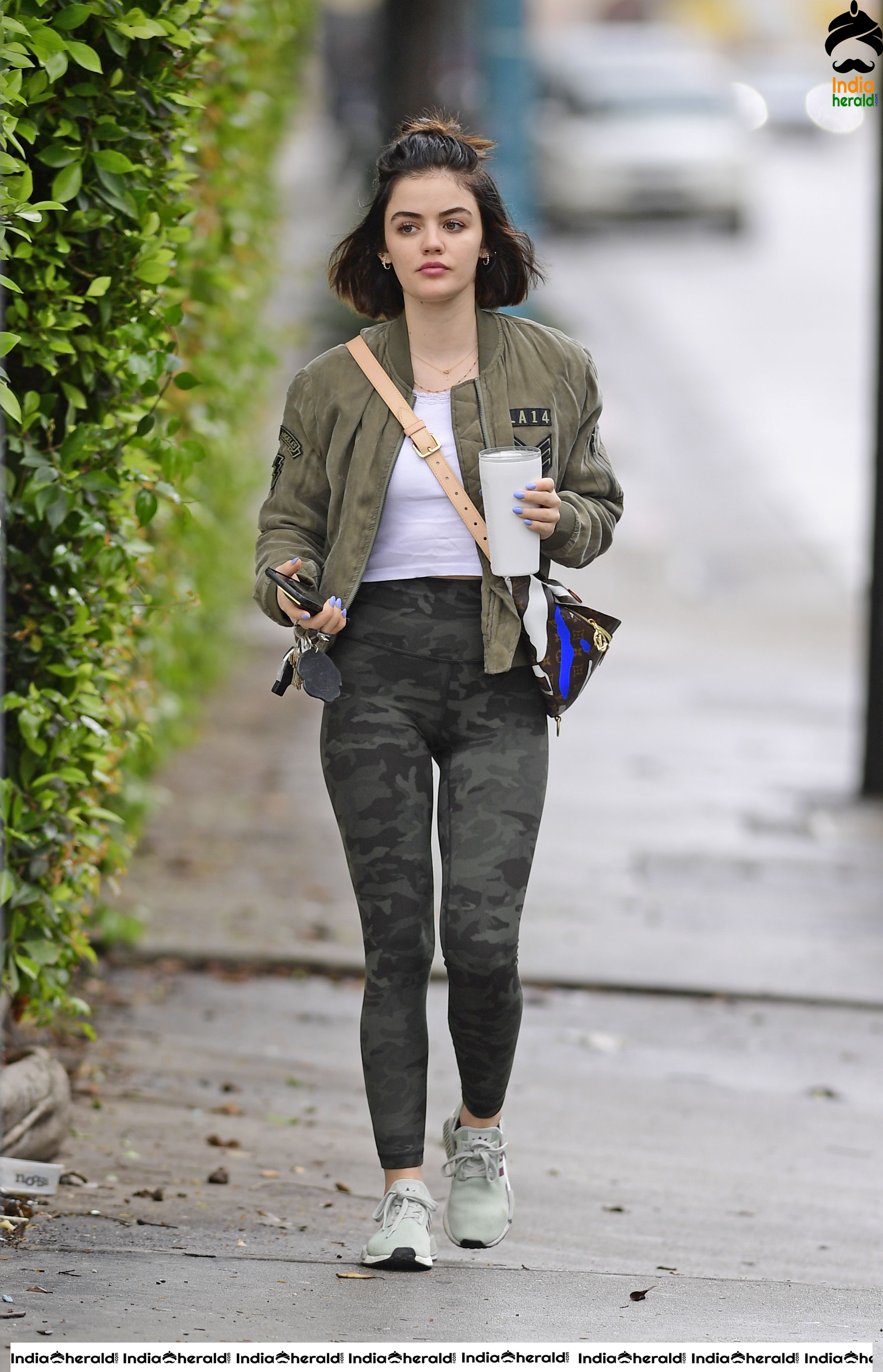 Lucy Hale looking cute while going to a gym in Los Angeles