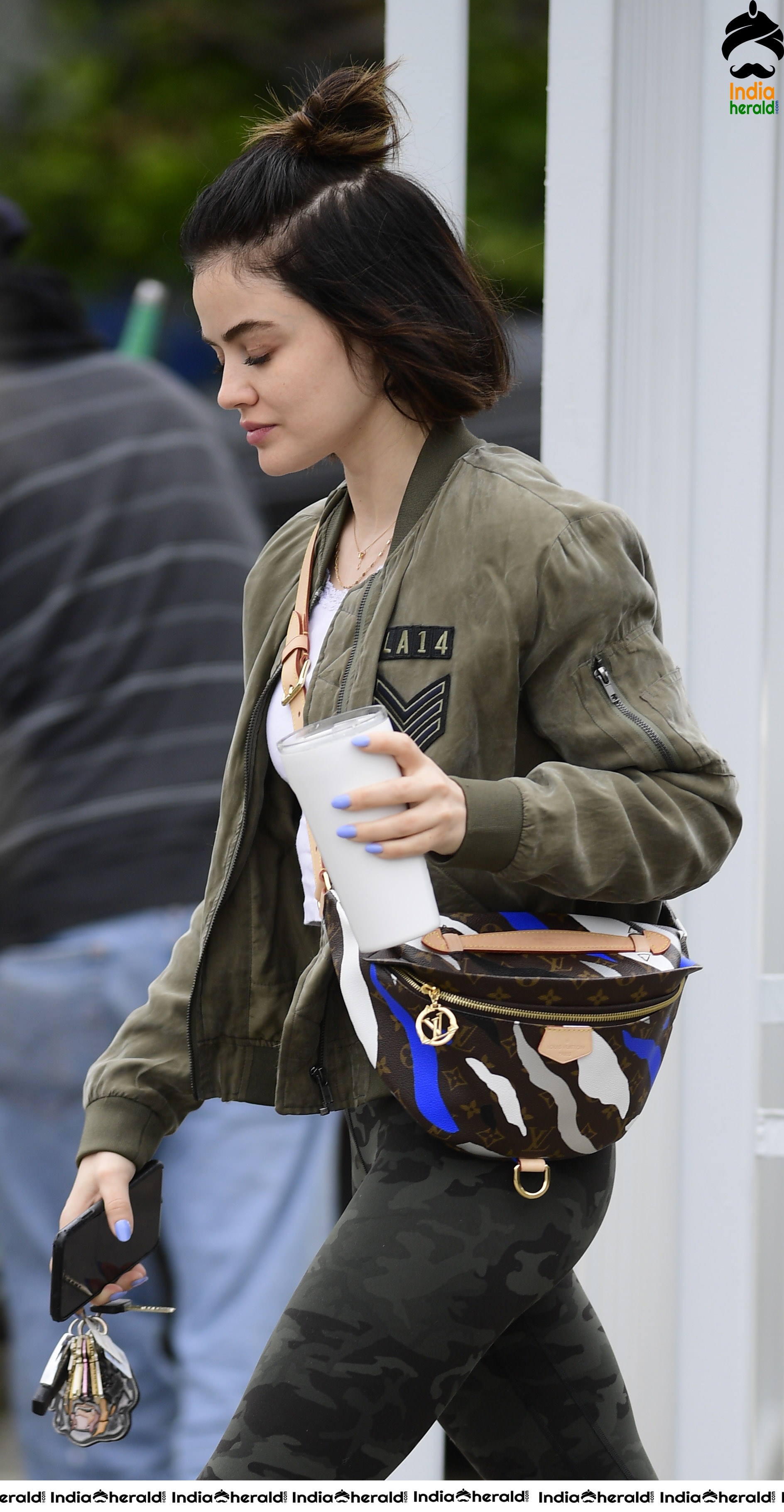 Lucy Hale looking cute while going to a gym in Los Angeles