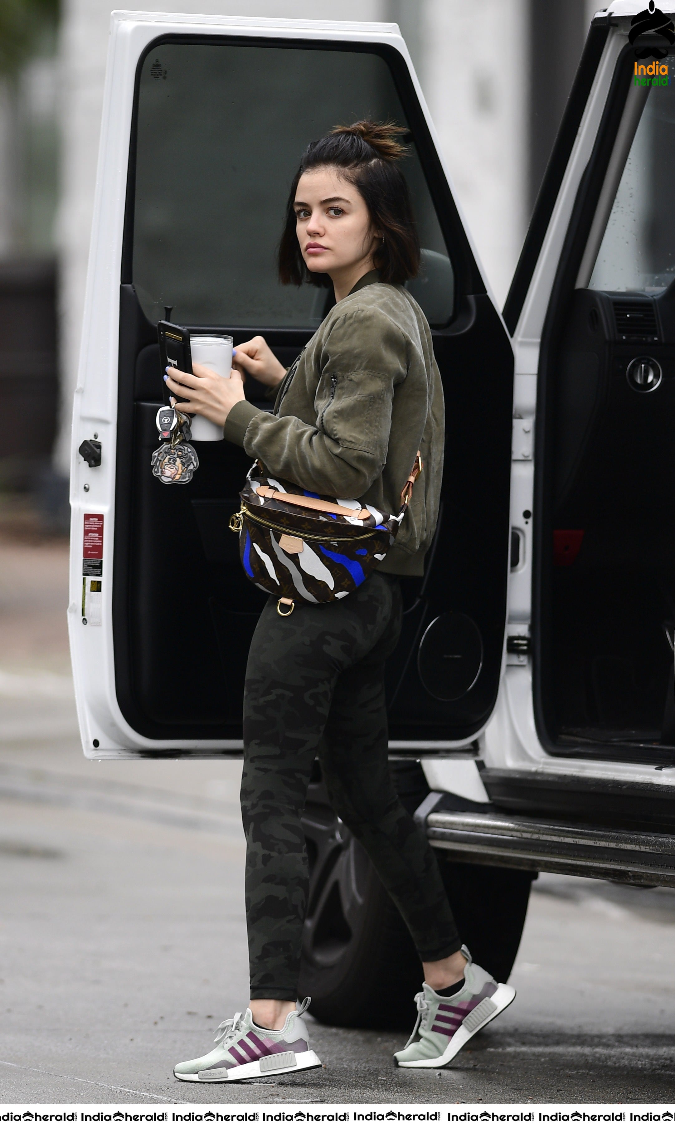 Lucy Hale looking cute while going to a gym in Los Angeles