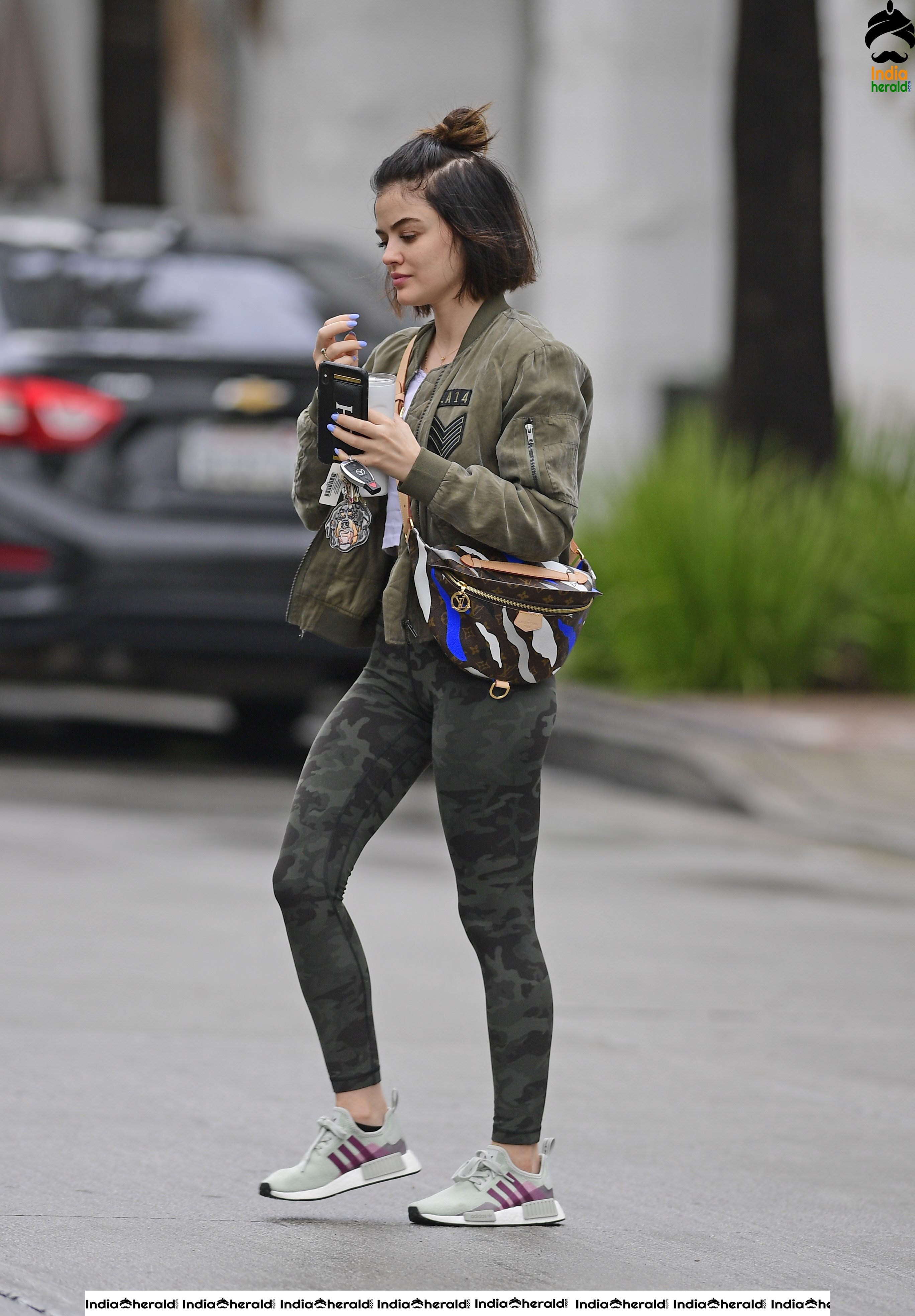 Lucy Hale looking cute while going to a gym in Los Angeles