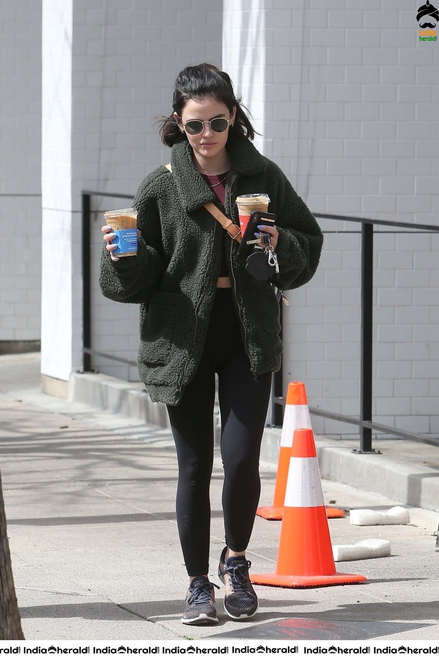 Lucy Hale looking Hot and Cute as she was seen outside Alfreds in Studio City