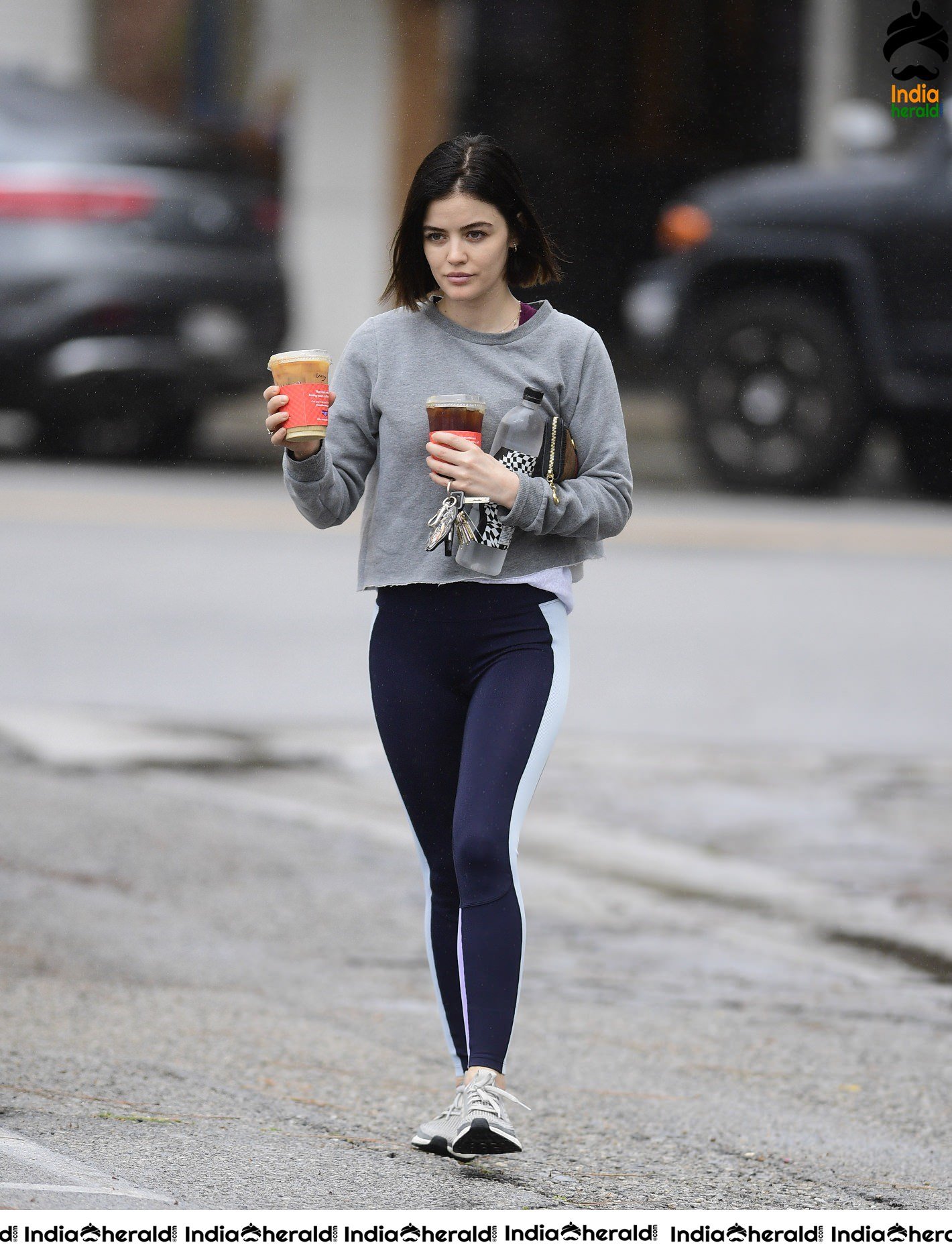 Lucy Hale on the way to a Pilates Class in Los Angeles