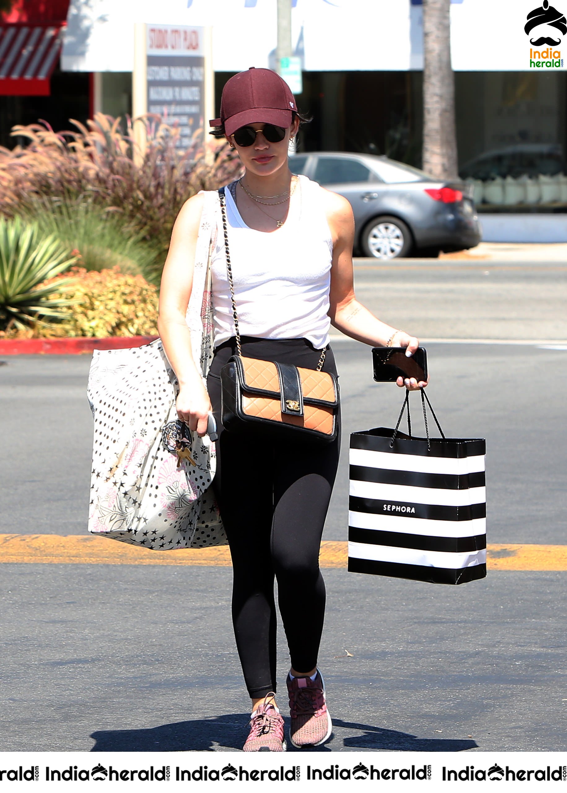 Lucy Hale Shopping And Getting Her Gas In LA Set 3