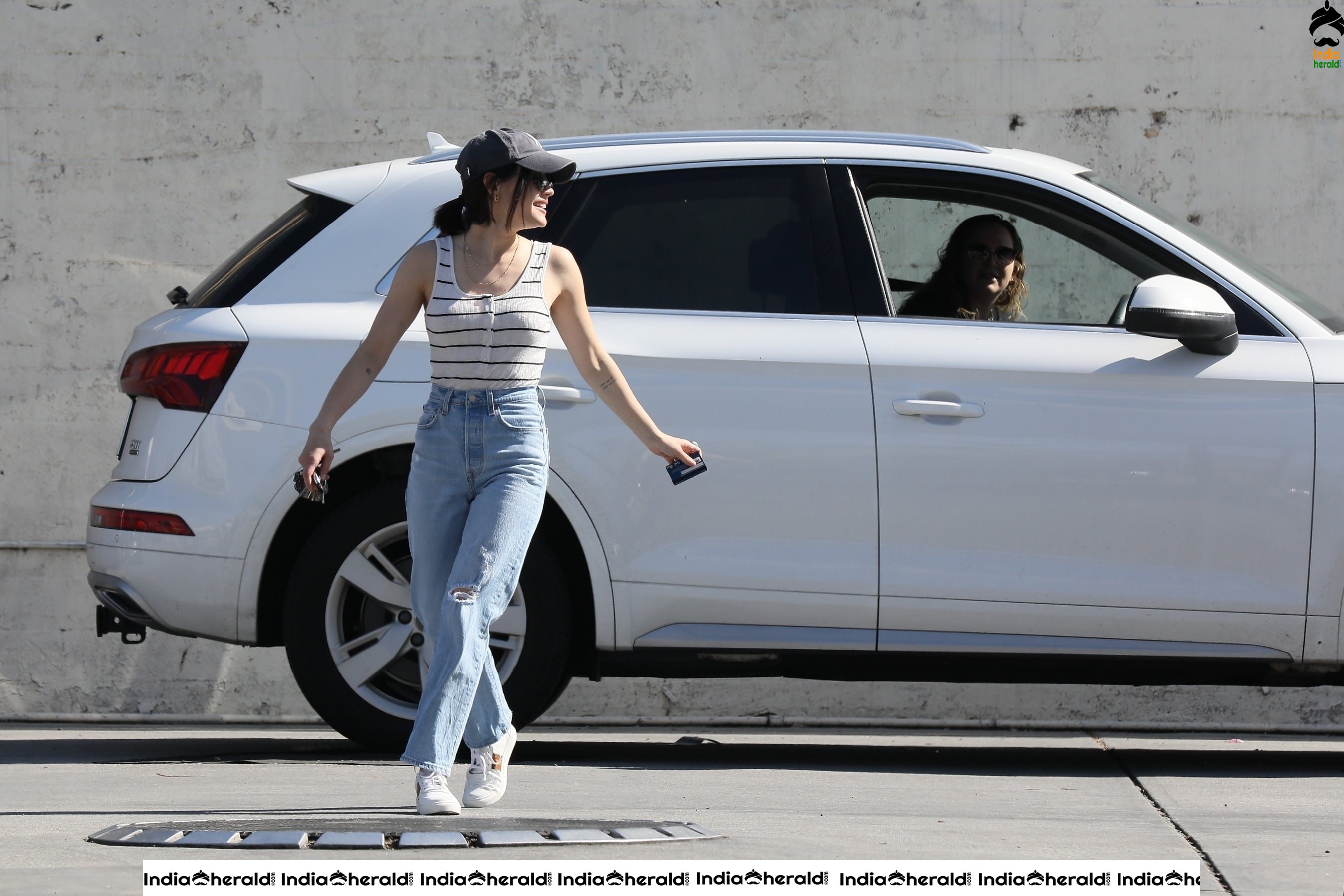 Lucy Hale wears a mask due to COVID19 as she steps out in Beverly Hills