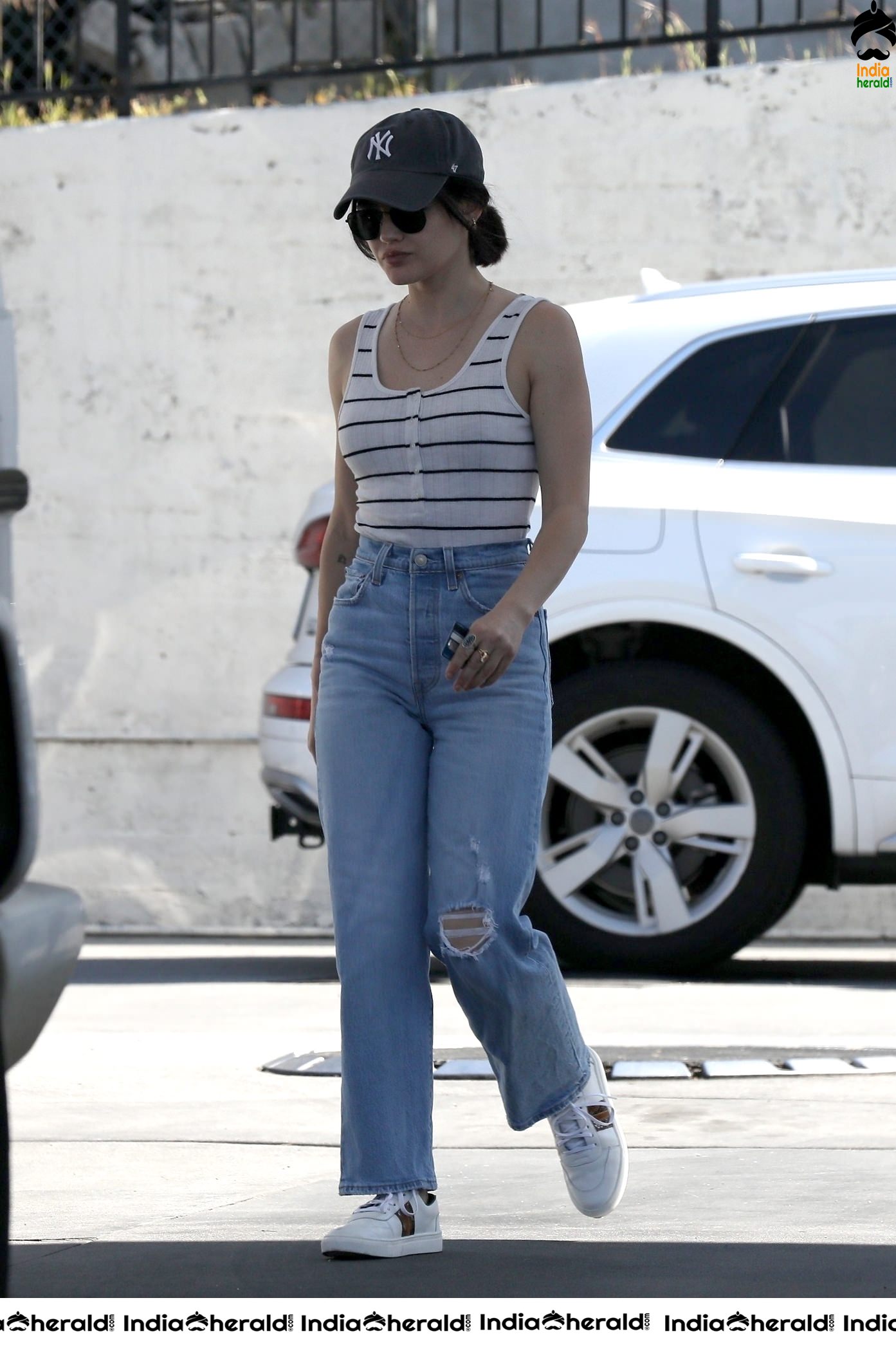 Lucy Hale wears a mask due to COVID19 as she steps out in Beverly Hills