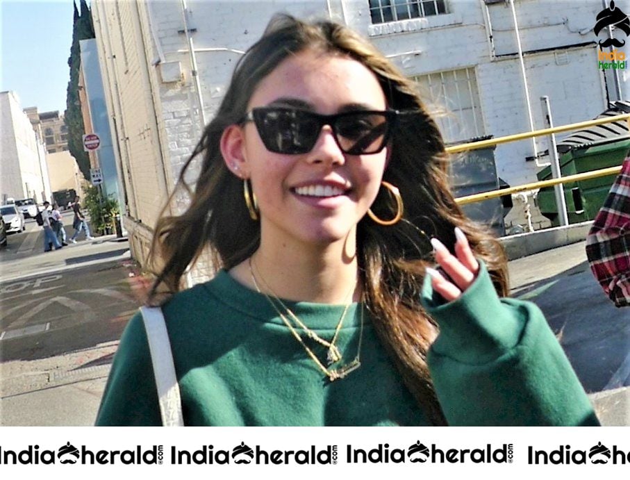 Madison Beer caught by Paparazzi while leaving Croft Alley in Beverly Hills