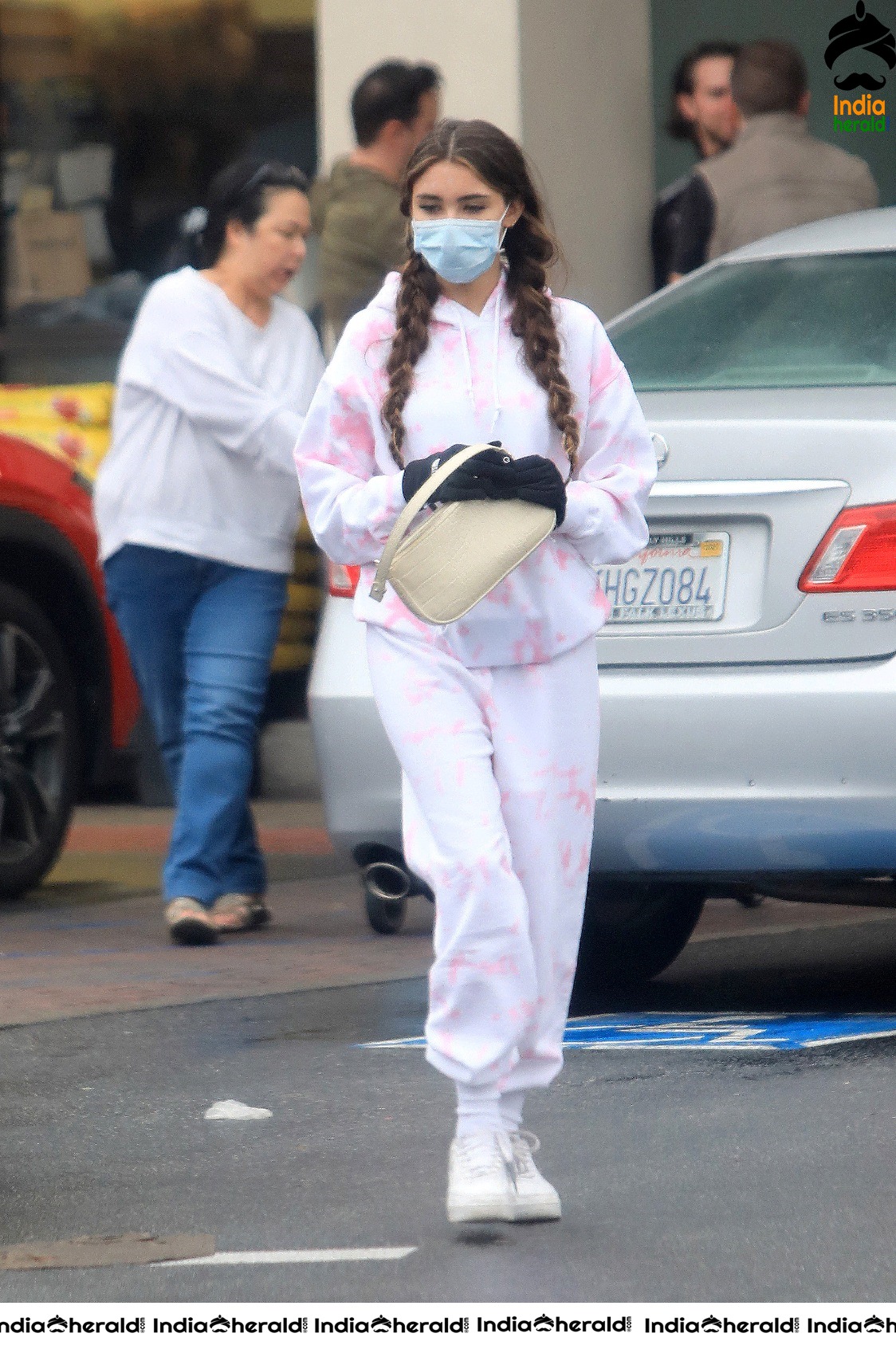 Madison Beer with Corona Virus Masks as she leaves a grocery store in Los Angeles