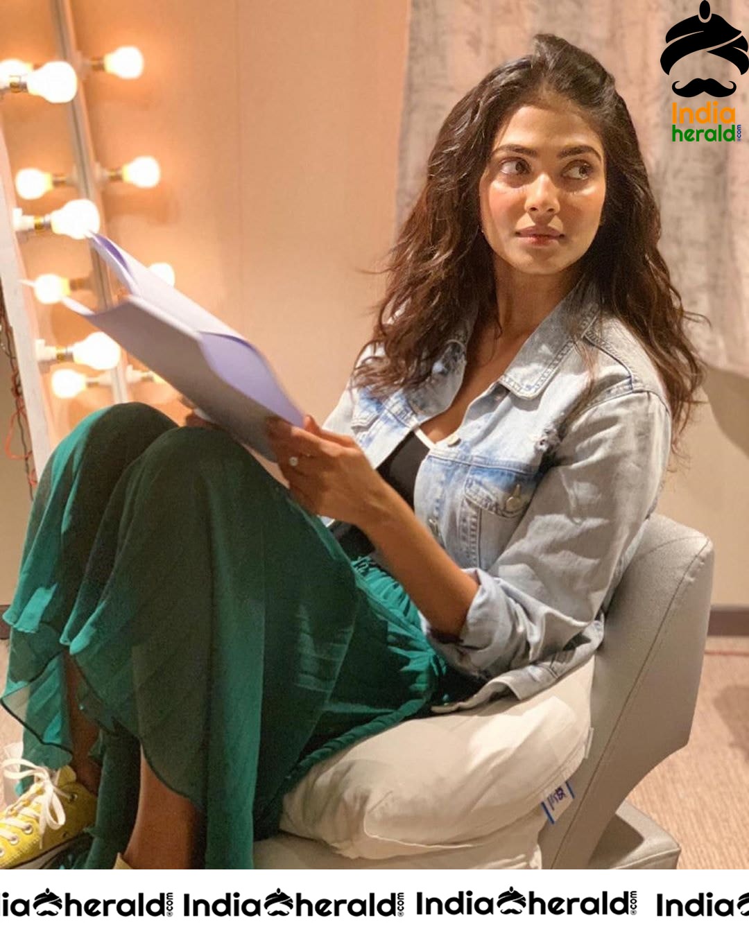Malavika Mohanan Clicked While Reading Scnript From Her Next Project