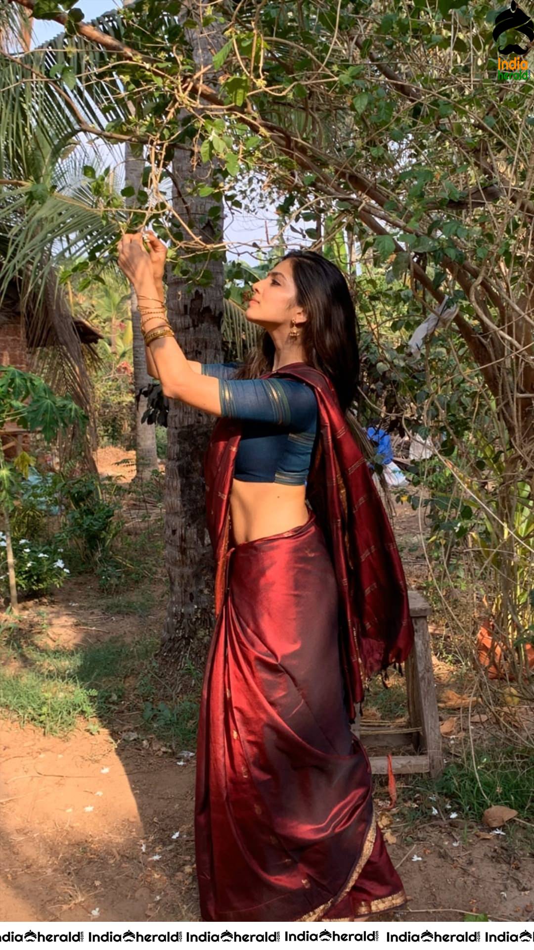 Malavika Mohanan Hot Saree Photos exposing her Hip and Hot Side view